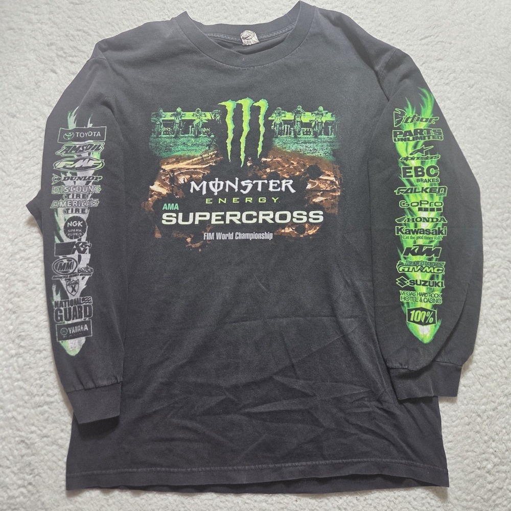 Y2K Monster Energy SuperCross FIM World Championship Long Sleeve T-shirt Large